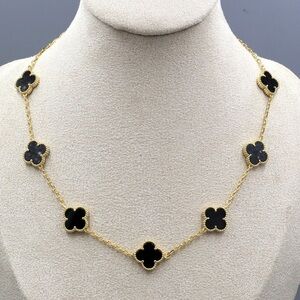 10 Clover Necklaces,High Quality 15mm Clover Pendant,Malachite Pendant